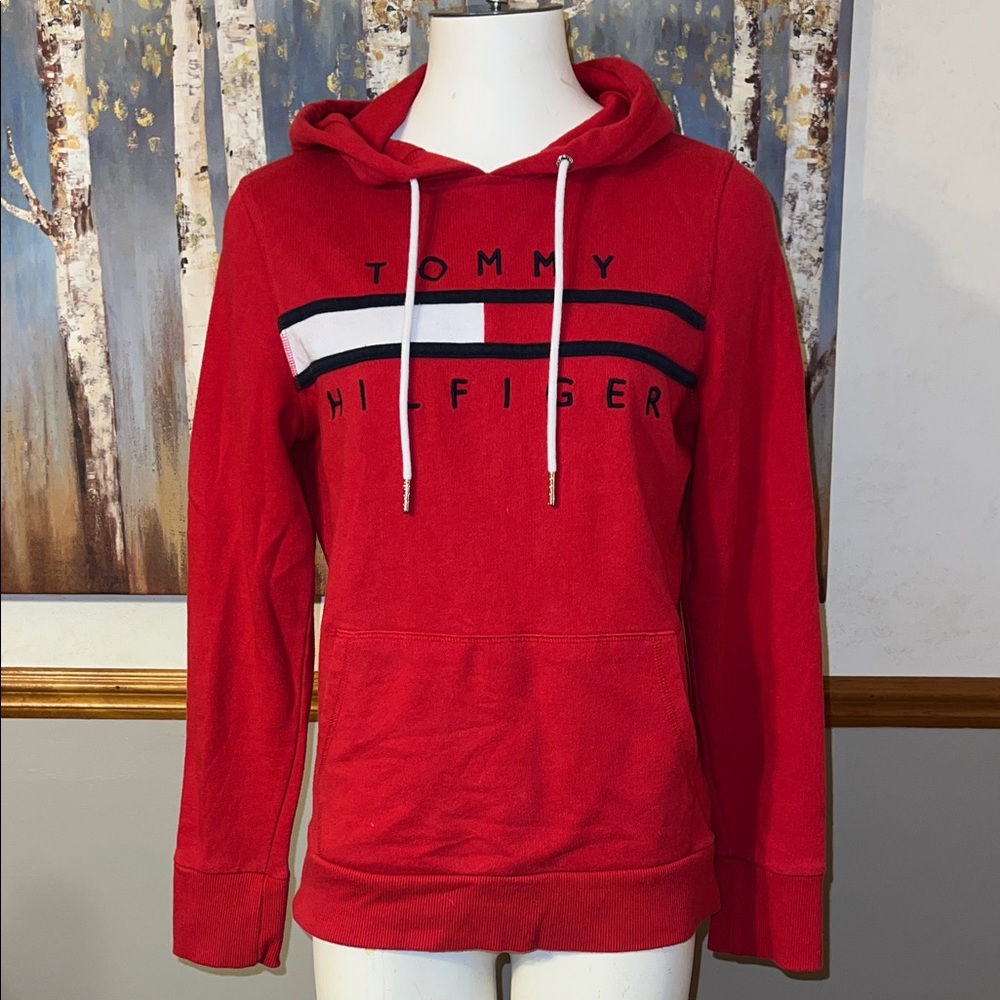Tommy Hilfiger Women's Red Pullover Hoodie